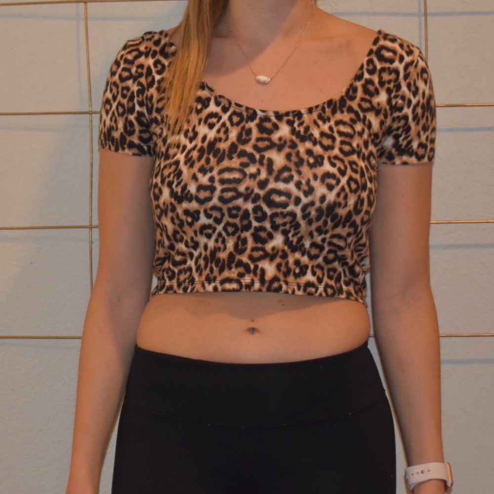 Leopard crop top